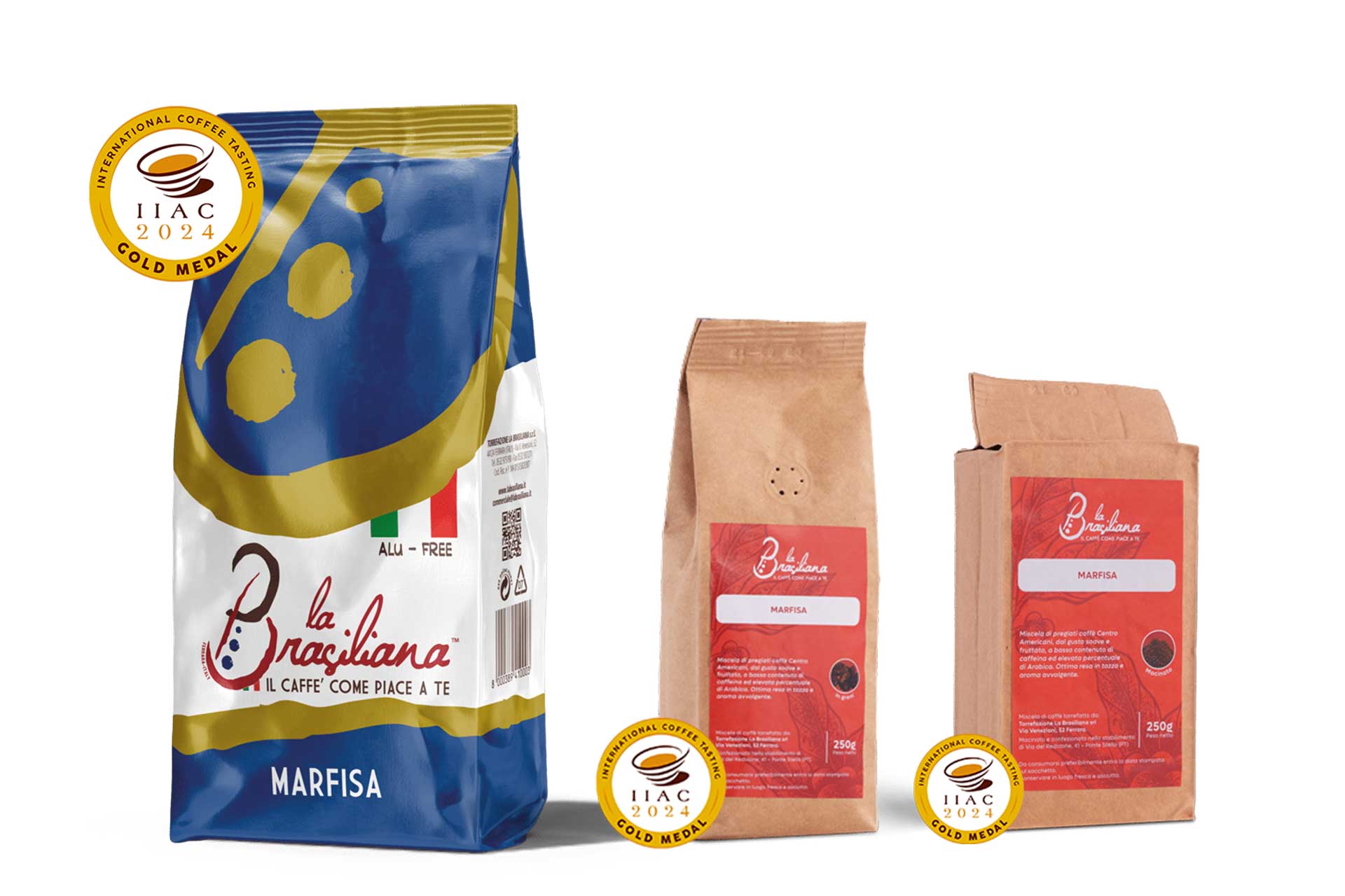 Attestato Gold Medal 2024 International Coffee Tasting per miscela Marfisa La Brasiliana, categoria Espresso Blend