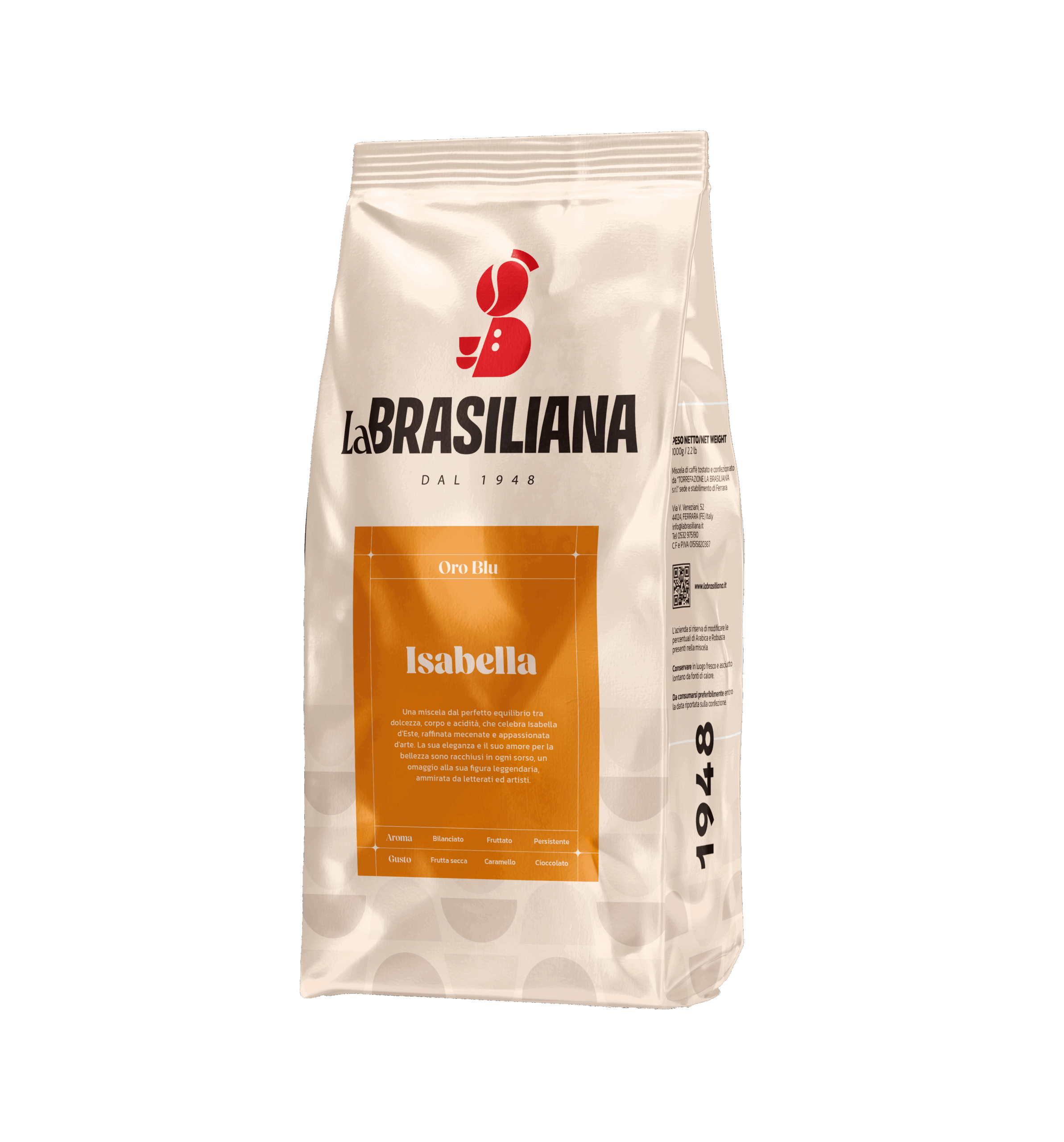 Pacco di caffè in grani Isabella - Oro Blu 1 kg